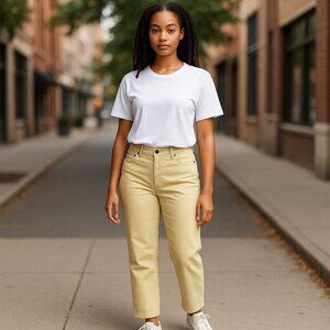 WOMAN WITHIN Yellow Stretch Bootcut Denim Jeans Ladies Plus 14WP